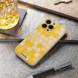 Winnie Friends Leather Case & Dangling Charm - Personalized Yellow Bear 3D Embossed Leather Phone Case – view 6