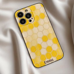 Winnie Friends Leather Case & Dangling Charm - Personalized Yellow Bear 3D Embossed Leather Phone Case – view 5