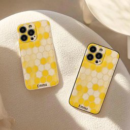 Winnie Friends Leather Case & Dangling Charm - Personalized Yellow Bear 3D Embossed Leather Phone Case – view 4