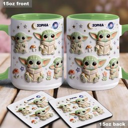 Cute Baby - Personalized The Force Accent Mug & Coaster – view 4