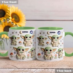 Cute Baby - Personalized The Force Accent Mug & Coaster – view 6
