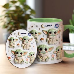 Cute Baby - Personalized The Force Accent Mug & Coaster – view 2