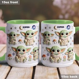 Cute Baby - Personalized The Force Accent Mug & Coaster – view 7