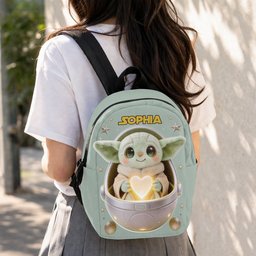 Baby In The Pod - Personalized The Force Changeable Leather Patch Backpack – view 7