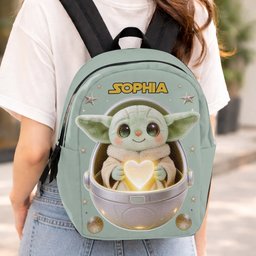 Baby In The Pod - Personalized The Force Changeable Leather Patch Backpack – view 5