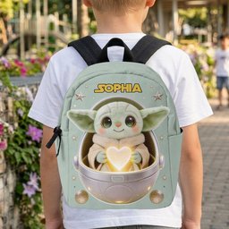 Baby In The Pod - Personalized The Force Changeable Leather Patch Backpack – view 6