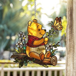 Cute Yellow Bear - Personalized Yellow Bear Window Hanging Suncatcher Ornament – view 2