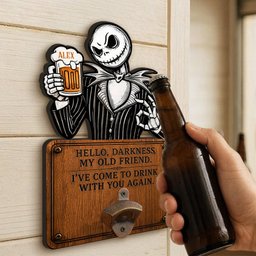 Hello Darkness My Old Friend Nightmare Beer Lovers - Personalized Nightmare Beer Stein & Wall Bottle Opener – view 4