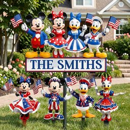Magical Mouse Ears Independence Day Decoration - Personalized Mouse Acrylic Stake & Metal Sign