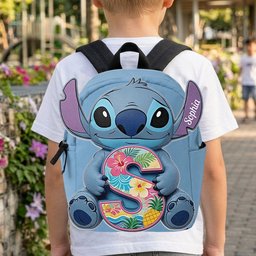 Custom Ohana Initial Letter - Personalized Ohana Changeable Leather Patch Backpack – view 6