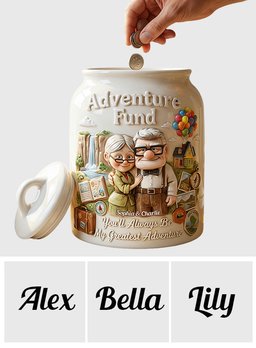 Adventure Fund Saving Jar - Personalized Up Movie Couple Saving Jar – view 6