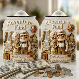 Adventure Fund Saving Jar - Personalized Up Movie Couple Saving Jar – view 3
