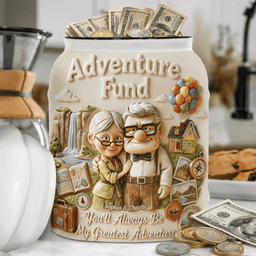 Adventure Fund Saving Jar - Personalized Up Movie Couple Saving Jar – view 2