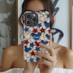Red White Blue Stars Mouse Ears - Personalized Mouse Full Print Phone Case – view 3