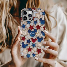 Red White Blue Stars Mouse Ears - Personalized Mouse Full Print Phone Case – view 2