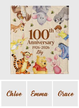 100th Anniversary - Personalized Yellow Bear Blanket – view 7