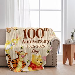 100th Anniversary - Personalized Yellow Bear Blanket – view 2