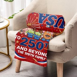 To 250th And Beyond - Personalized Movie For Kids Blanket – view 3