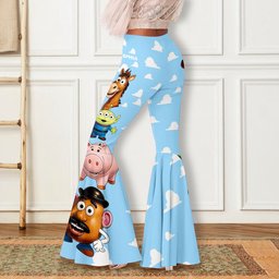 The Story of The Toys - Personalized Movie For Kids Flare Leggings – view 2