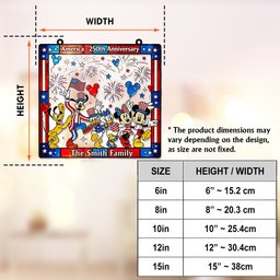 Patriotic Magic Cartoon - Personalized Mouse Window Hanging Suncatcher Ornament – view 6