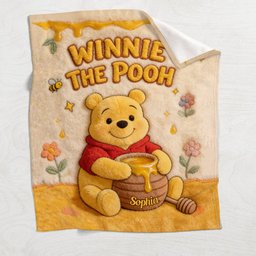 Cute Yellow Bear - Personalized Yellow Bear Blanket – view 4