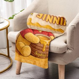 Cute Yellow Bear - Personalized Yellow Bear Blanket – view 3