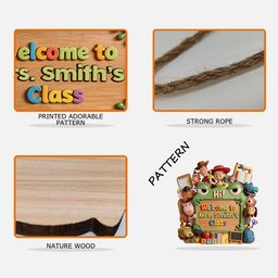 Teacher's Story Welcome Sign - Personalized Teacher Custom Shaped Wood Sign – view 4