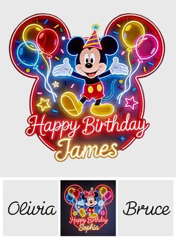 Happy Birthday - Personalized Mouse Neon LED Light Sign – view 7