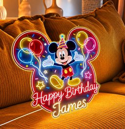 Happy Birthday - Personalized Mouse Neon LED Light Sign – view 3
