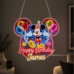 Happy Birthday - Personalized Mouse Neon LED Light Sign – view 5
