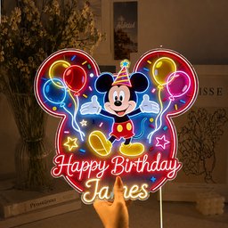 Happy Birthday - Personalized Mouse Neon LED Light Sign – view 4
