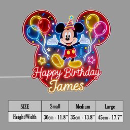 Happy Birthday - Personalized Mouse Neon LED Light Sign – view 6