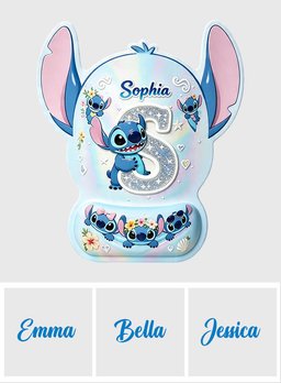 Cute Blue Alien With Letter - Personalized Ohana Mouse Pad Custom Shape – view 7