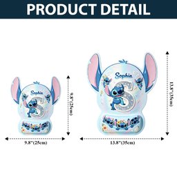 Cute Blue Alien With Letter - Personalized Ohana Mouse Pad Custom Shape – view 6
