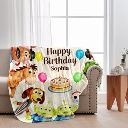 Happy Birthday - Personalized Movie For Kids Blanket – view 2