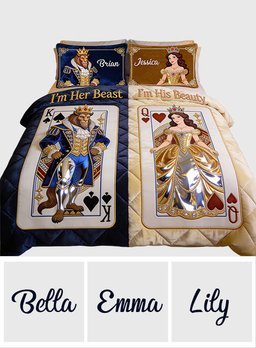 Her Beast His Beauty - Personalized Beauty And The Beast Quilt Set – view 6