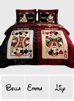 Her King His Queen - Personalized Mouse Quilt Set – view 6