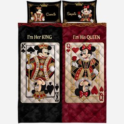 Her King His Queen - Personalized Mouse Quilt Set – view 2
