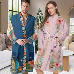 Ohana Vibe - Personalized Ohana Pajama Kimono Robe – view 4