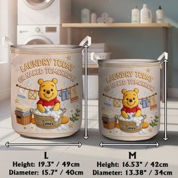 Laundry Today - Personalized Yellow Bear Storage Basket – view 7