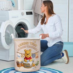 Laundry Today - Personalized Yellow Bear Storage Basket – view 6