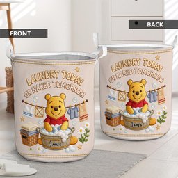 Laundry Today - Personalized Yellow Bear Storage Basket – view 2
