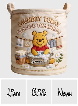 Laundry Today - Personalized Yellow Bear Storage Basket – view 8