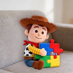 You've Got A Friend In Me - Personalized Autism Awareness Premium Faux Fur Pillow – view 4