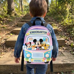 Back To School Gift - Personalized Kid Changeable Leather Patch Backpack – view 3