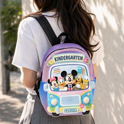 Back To School Gift - Personalized Kid Changeable Leather Patch Backpack – view 7