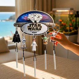 Celebrate 50th Anniversary - Personalized The Force Wind Chime With Charm – view 3