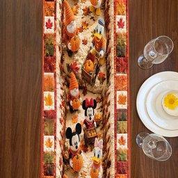 Autumn Vibes, Cartoon Mouse Fans Gift - Personalized Mouse Table Runner – view 3