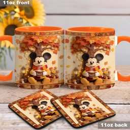Fall Vibes - Personalized Mouse Accent Mug & Coaster – view 3