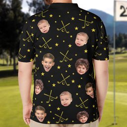 May The Course Be With You Daddy - Custom Faces - Personalized Photo Polo Shirt – view 4